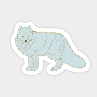 White Arctic Fox Gold Sticker